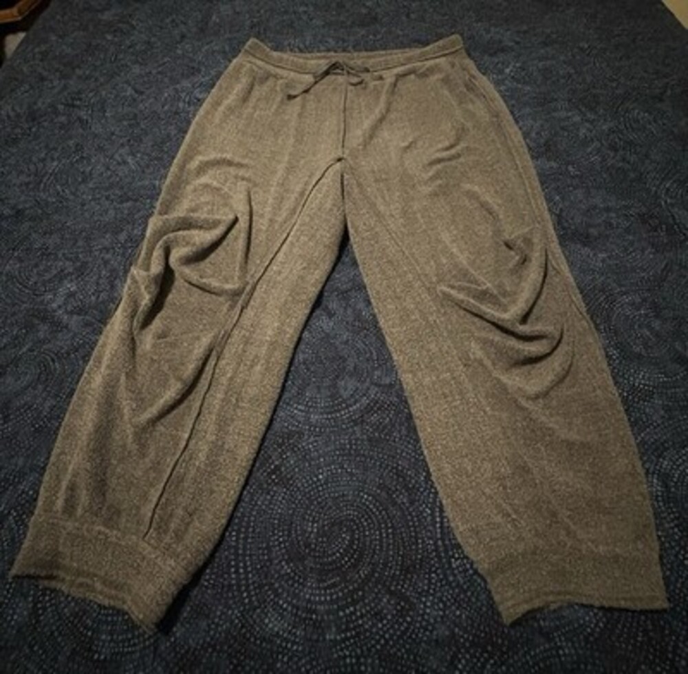Free People Women's M Gray Knit Jogger Pants Drawstring Elastic Waist Cuffed 

D